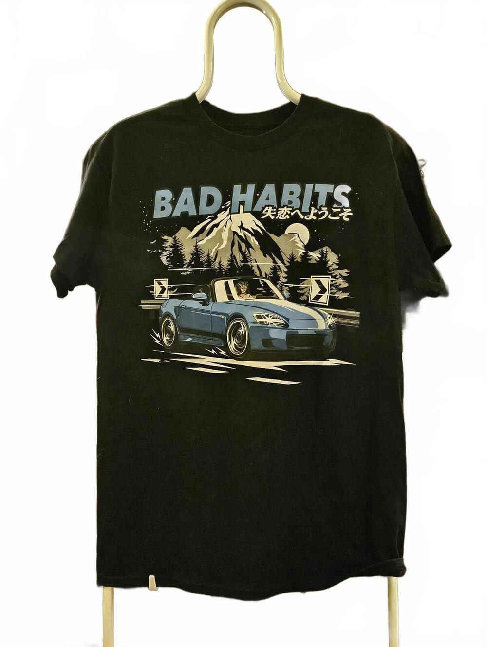 Bad Habits - Blue Car anime girl driver Womens M T-Shirt - $25 at Spencers -NWOT